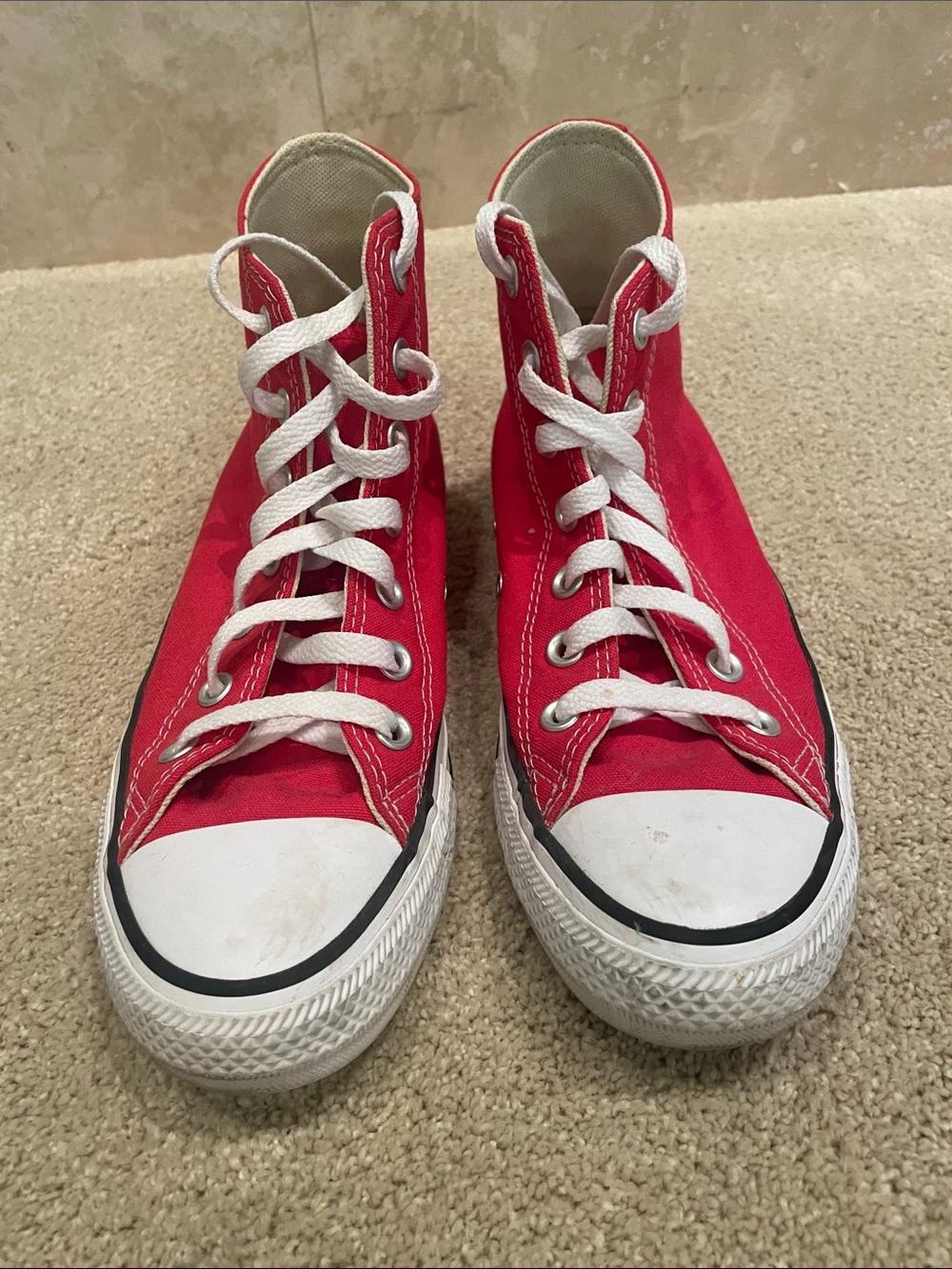 Converse All Star high top shoes, red, men’s size 6 or women’s size 8 - Picture 2 of 7